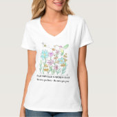 V-neck T-shirt with Garden Design Tシャツ (正面)