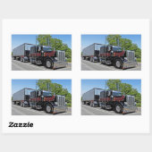 V Nolt's Black & Red 389スタンプ 長方形シール (シート)