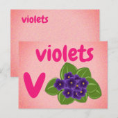 v - violetフラッシュカード ポストカード (正面/裏面)