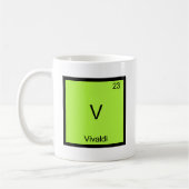 V - Vivaldiおもしろいな化学要素の記号のTシャツ コーヒーマグカップ (左)