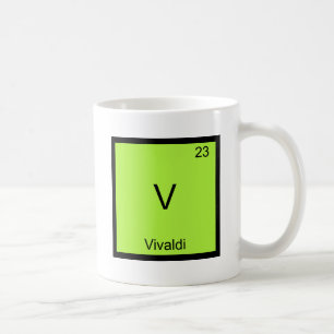 V - Vivaldiおもしろいな化学要素の記号のTシャツ コーヒーマグカップ