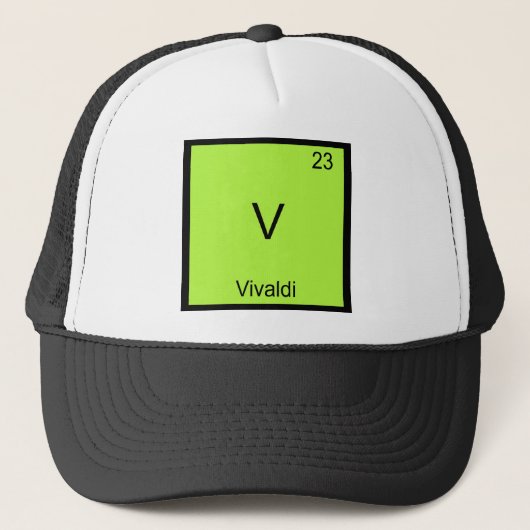 V - Vivaldi Chemistry ElementおもしろいシンボルTシャツ キャップ (正面)