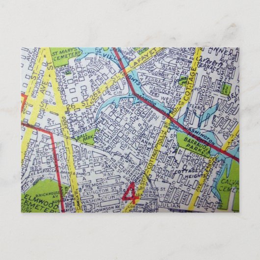 VAのノーフォークヴィンテージの地図 ポストカード (正面)