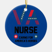 VAナース気にズ・フォー・アメリカ・ヒーロー退役軍人気に セラミックオーナメント (正面)