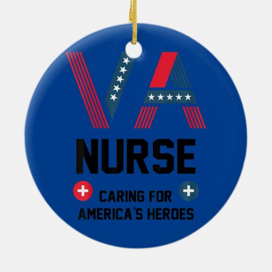 VAナース気にズ・フォー・アメリカ・ヒーロー退役軍人気に セラミックオーナメント (裏面)