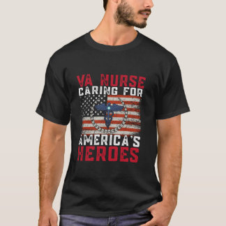 VAナース気にズfor America s Heroes Patriot Veter Tシャツ