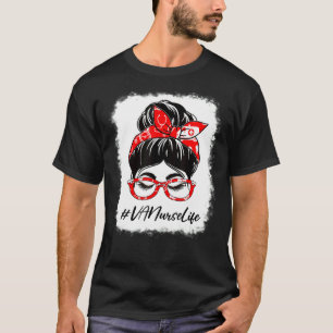 Vaナース漂白Messy Bun感謝の日のために Tシャツ