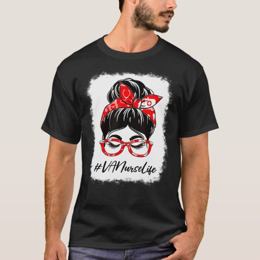 Vaナース漂白Messy Bun感謝の日のために Tシャツ (正面)