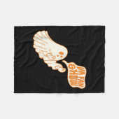 Va Fan Ghoul Halloween Ghost Design フリースブランケット (正面(横))