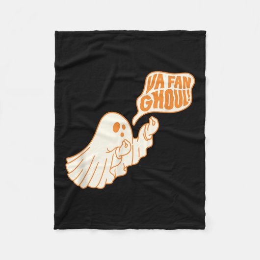 Va Fan Ghoul Halloween Ghost Design フリースブランケット (正面)