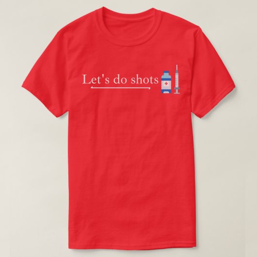 Vacワクチンのショットを行う Tシャツ (デザイン正面)
