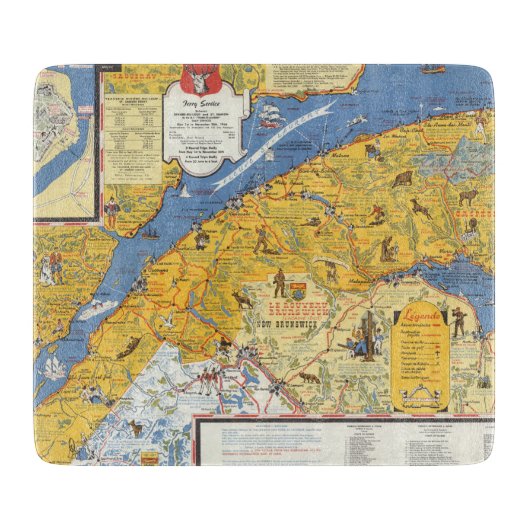 Vacanes、ケベック、Gaspesie (カナダ)の地図 カッティングボード (正面)
