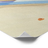 Vacation Beach Cat Under Palm Tree Wall Art ポスター (角)