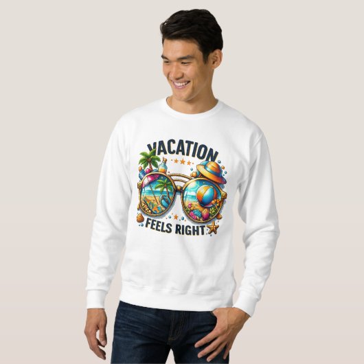 Vacation Feels Right Basic Sweatshirt USA スウェットシャツ (正面フル)