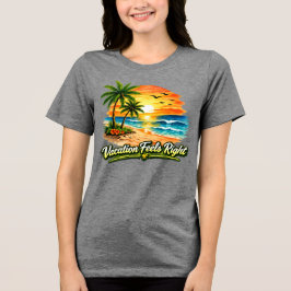 Vacation Feels Right Coastal Beach Tee USA トライブレンドＴシャツ