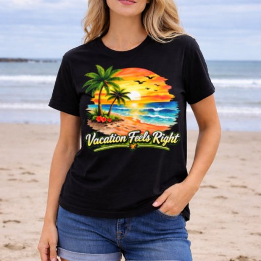 Vacation Feels Right Island Summer Tee USA Tシャツ