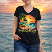 Vacation Feels Right Island V-Neck Shirt USA Tシャツ