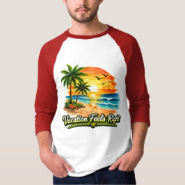 Vacation Feels Right Raglan Baseball Shirt USA Tシャツ