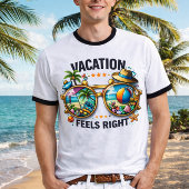 Vacation Feels Right Ringer T-Shirt USA Tシャツ