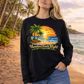 Vacation Feels Right Tropical Beach Long Sleeve US Tシャツ
