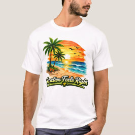 Vacation Feels Right Unisex Basic T-Shirt USA Tシャツ