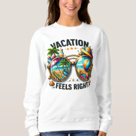 Vacation Feels Right Women’s Basic Sweatshirt USA スウェットシャツ