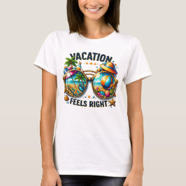 Vacation Feels Right Women’s Summer Tee USA Tシャツ