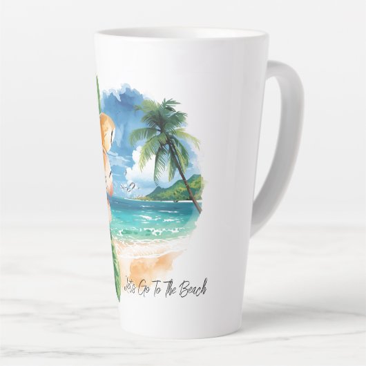 Vacation, Lets Go To The Beach  カフェラテマグ (右アングル)