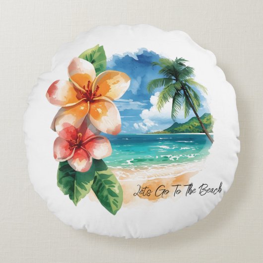 Vacation, Lets Go To The Beach  ラウンドクッション (正面)