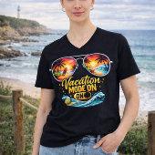 Vacation Mode On Beach Vacation V Neck Tee Tシャツ