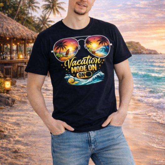 Vacation Mode On Feels Like Ocean Sunset Dark Tee Tシャツ