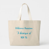 Vacation Mode Tote Bag – Fun Beach Vibes Digital A ラージトートバッグ (裏面)