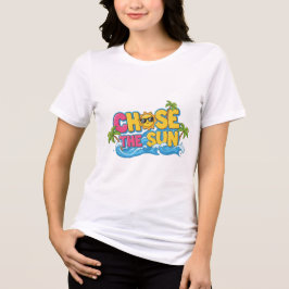 Vacation Mood Chase the Sun Cartoon Women T-Shirt トライブレンドＴシャツ