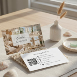 Vacation Rental Beach House QR Code Business Card 名刺
