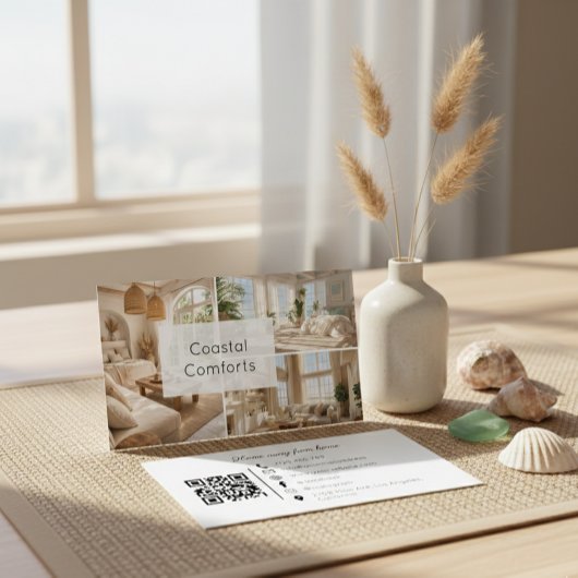 Vacation Rental Beach House QR Code Business Card 名刺