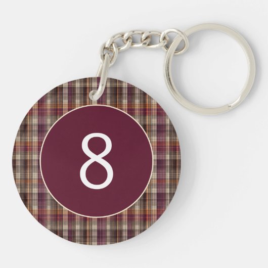 Vacation Rental custom Keychain Gingham Pattern キーホルダー (裏面)