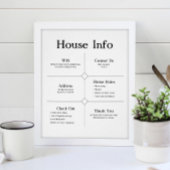 Vacation Rental House Welcome Information Sign ポスター
