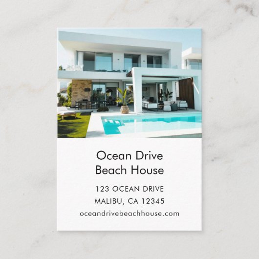 Vacation Rental Property Beach Promo Small Card 名刺 (正面)
