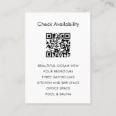 Vacation Rental Property Beach Promo Small Card 名刺 (裏面)