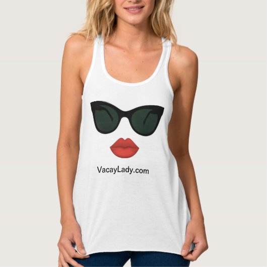 Vacation Vacay Ladies Red Lips Tank Top タンクトップ (正面)