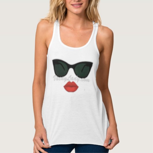 Vacation Vacay Ladies Red Lips Tank Top タンクトップ (正面)
