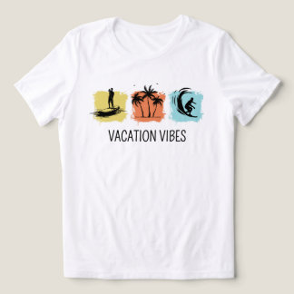 Vacation Vibes Cute Beach Vacation Gift Her Birthd トライブレンドＴシャツ