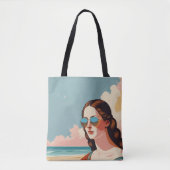 Vacation Vibes Mona Lisa Tote Bag トートバッグ (正面)