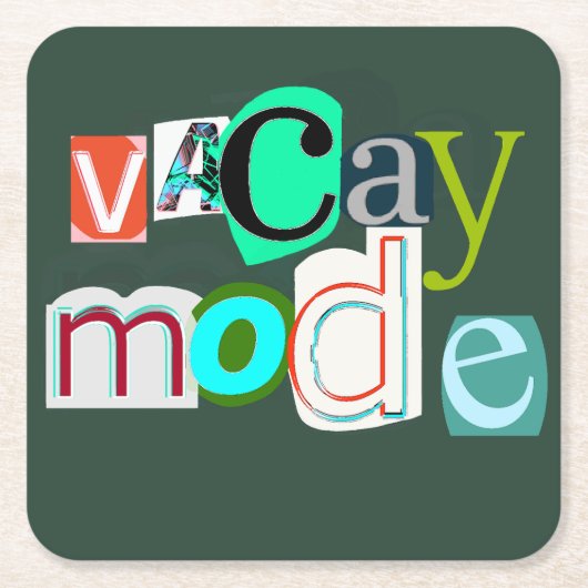 Vacayレトロモード スクエアペーパーコースター (正面)