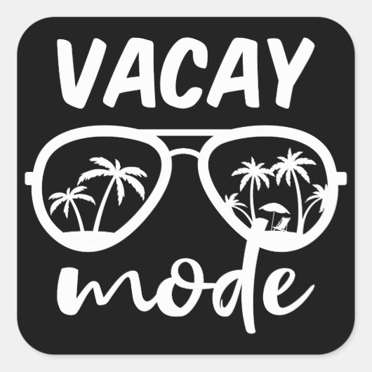 Vacay Mode II - 家族旅行 スクエアシール (正面)