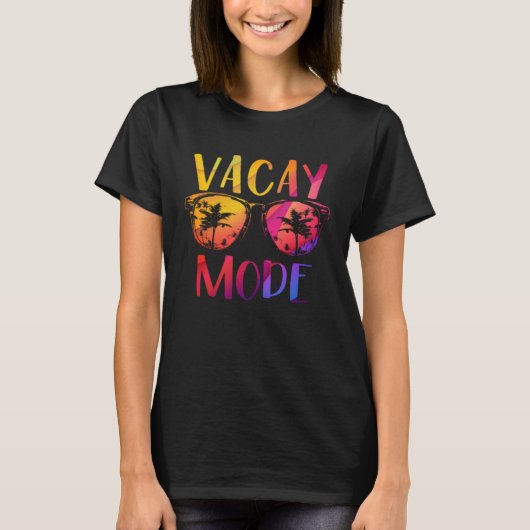 Vacay Mode Retro Vacation Summer Cruise Holiday Va Tシャツ (正面)