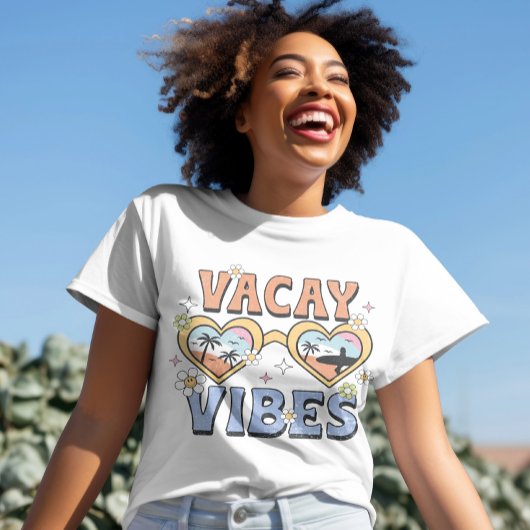 Vacay Vibes、ビーチシャツ、Summer Vacation Tシャツ