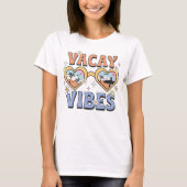 Vacay Vibes、ビーチシャツ、Summer Vacation Tシャツ (正面)