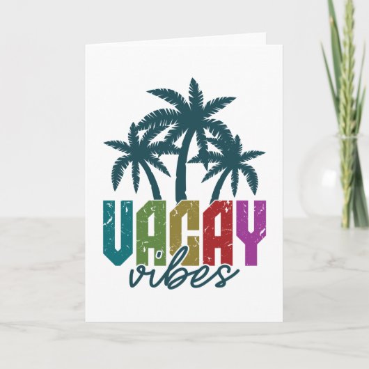 Vacay Vibes and Palm Tree Summer Vacay Hawaii カード (正面)