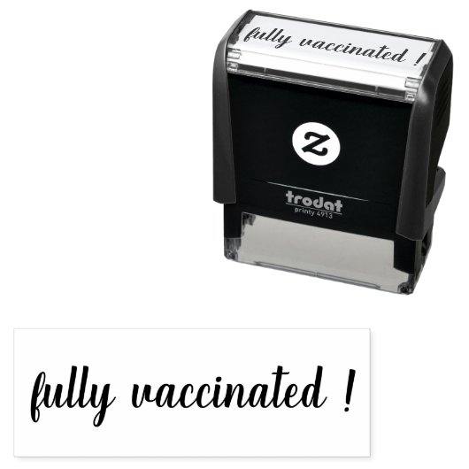 Vaccinated | Modern Script Covid-19 Awareness セルフインキングスタンプ (インサイチュ)
